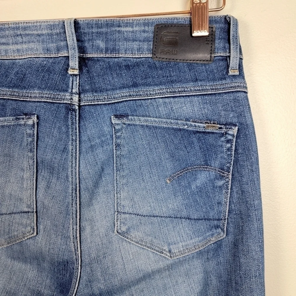 G Star Raw 3301 Ultra High Rise Super Skinny Medium Wash Jegging Jeans 27